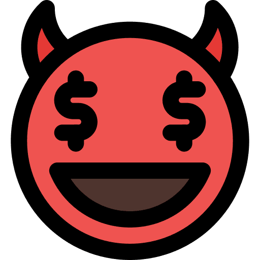 Greed greed smiley emoji icon
