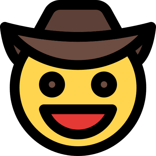 Happy cowboy smileys emoticons icon
