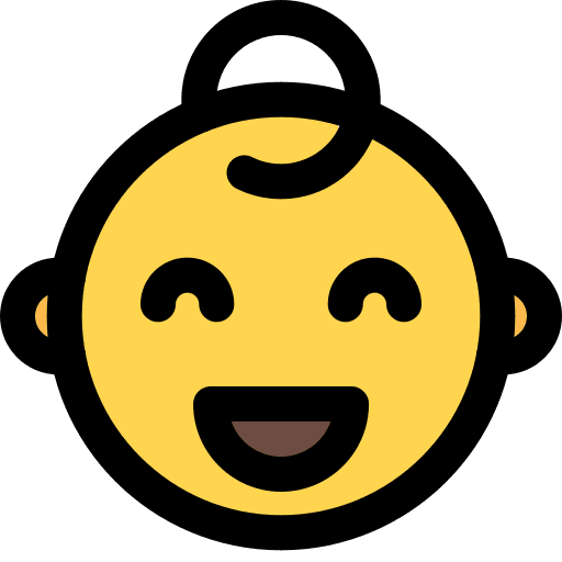 Grinning feelings baby emoticons icon