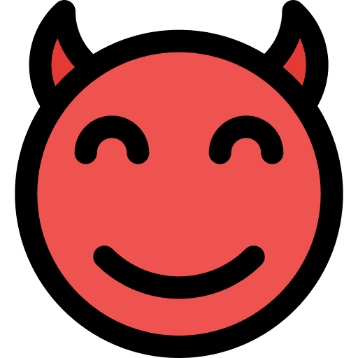 Smile smiley feelings devil icon