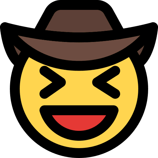 Grinning cowboy emoji smiley icon