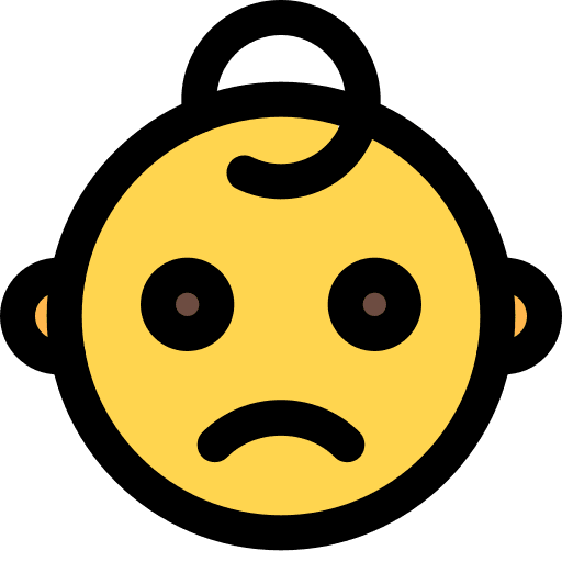Sad feelings smiley baby icon
