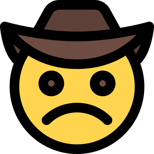 Sad cowboy smileys smiley icon