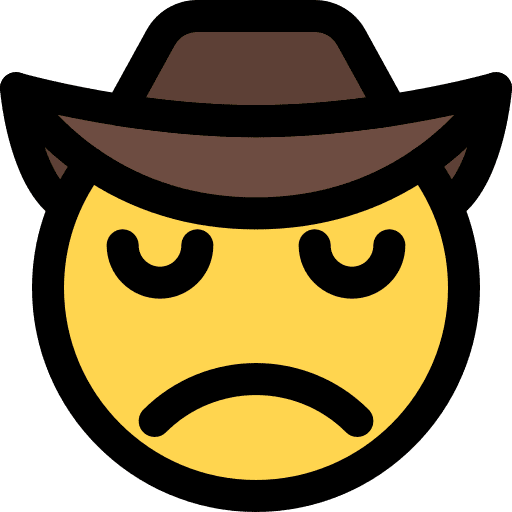 Sad sad cowboy smiley icon