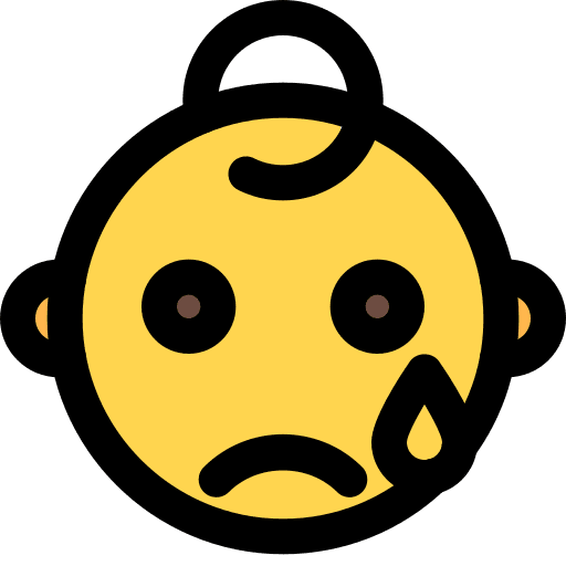 Baby smileys crying emoticons icon