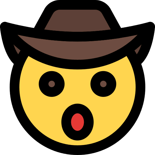 Amazed emoticons smiley cowboy icon