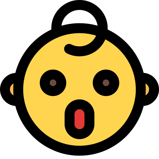 Amazed feelings baby smiley icon