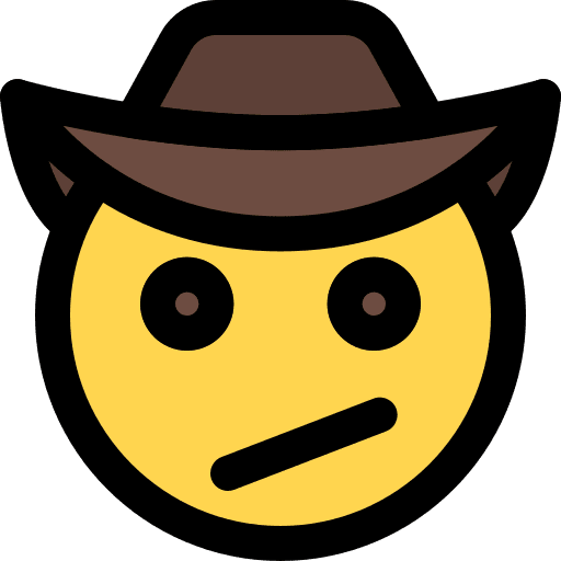 Confused cowboy emoji smiley icon