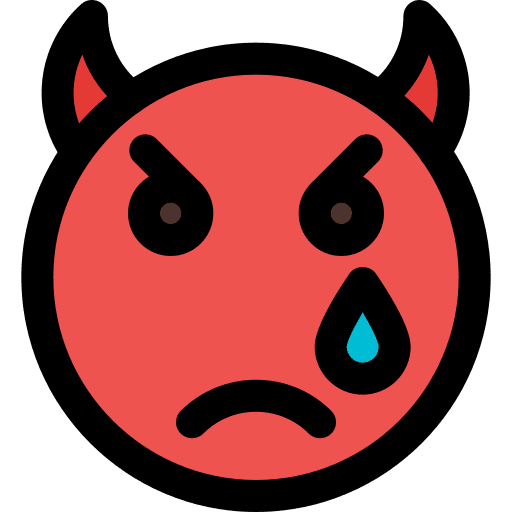 Crying crying smiley devil icon