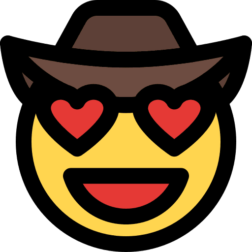In love smileys cowboy smiley icon