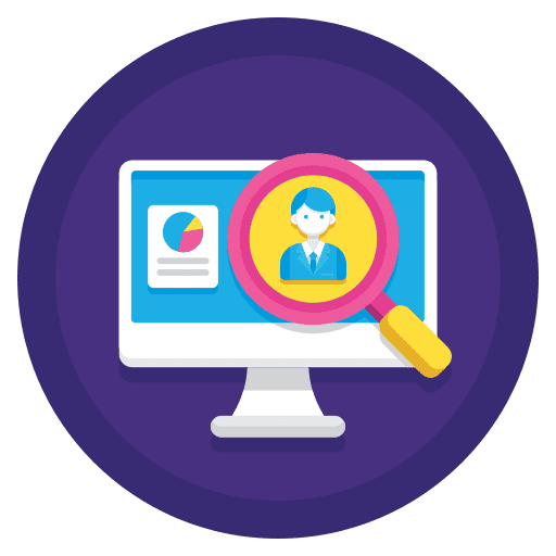 Business intelligence bi business intelligence magnifying glass icon