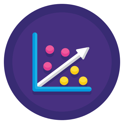 Linear regression analytics computer regression icon