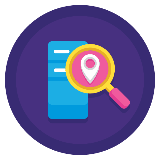 Data computer data magnifying glass icon