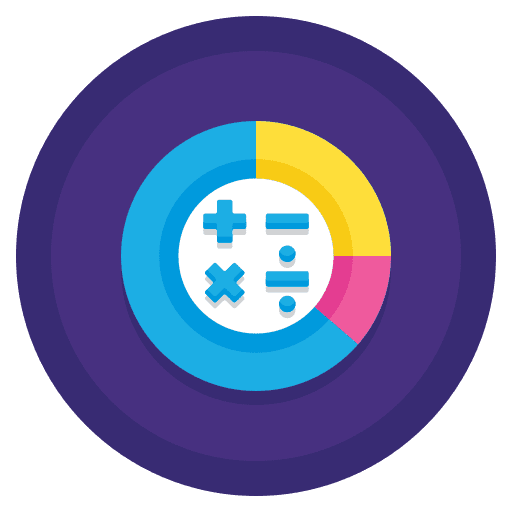 Inferential statistics business and finance pie chart stats icon