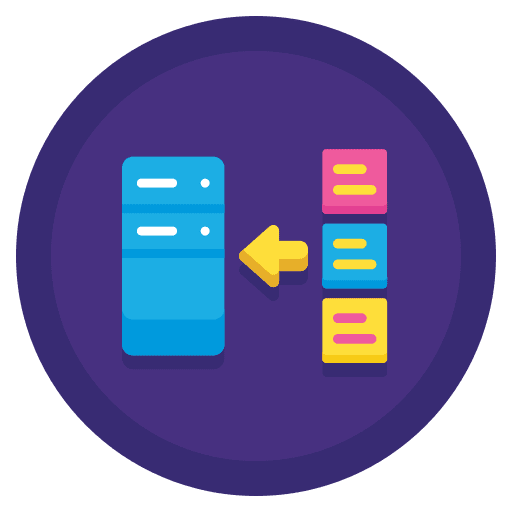 Object database database left arrow computer icon
