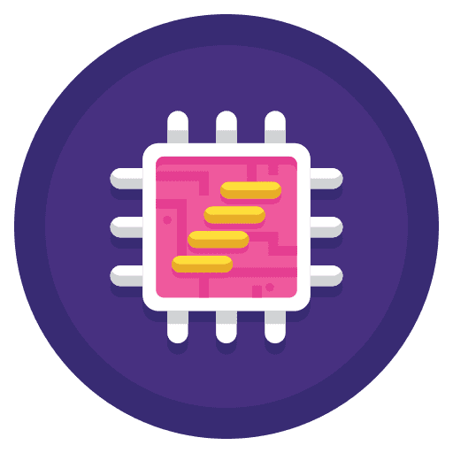 Quad core processor cpu database icon