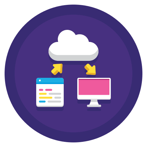 Saas computer saas coding icon