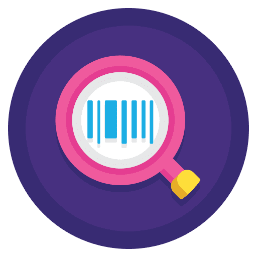 Serialization magnifying glass loupe computer icon