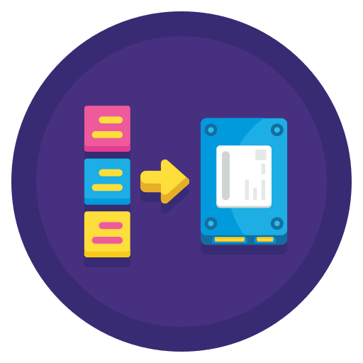 Storage storage database right arrow icon