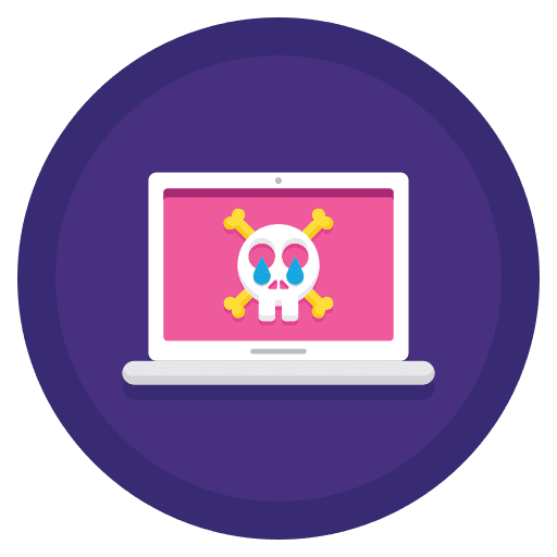 Malware malware laptop skull icon