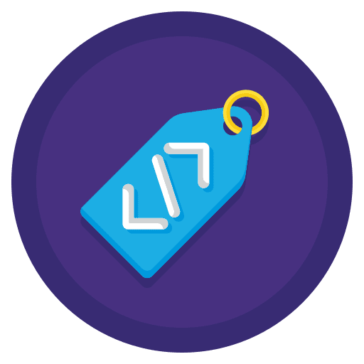 Tag programming price tag code icon