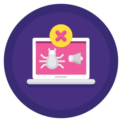 Trojan laptop bug computer icon