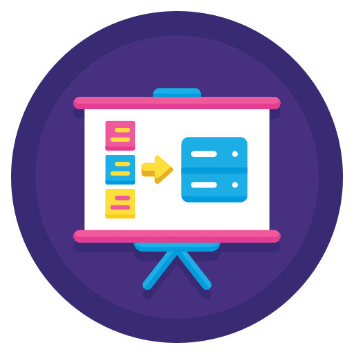 White board information education database icon