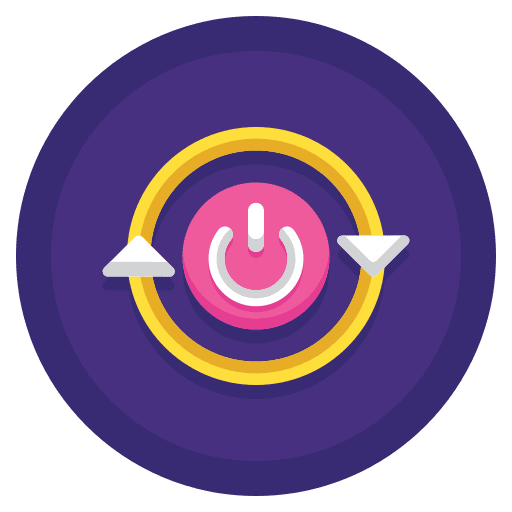 Yoyo model computer play button circular arrows icon