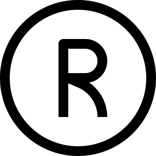 Registered shapes and symbols register r icon