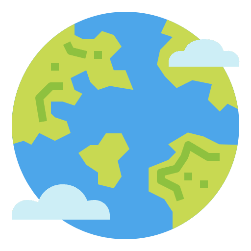 Earth world map planet earth globe icon