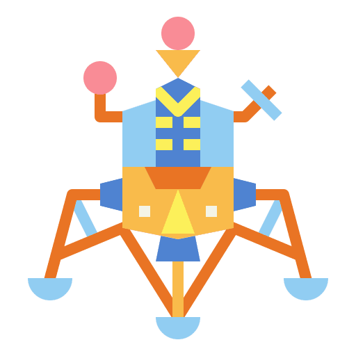 Lander vehicle spaceship lander icon