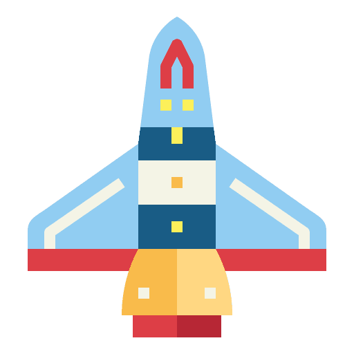 Spaceship rocket start aerospace icon