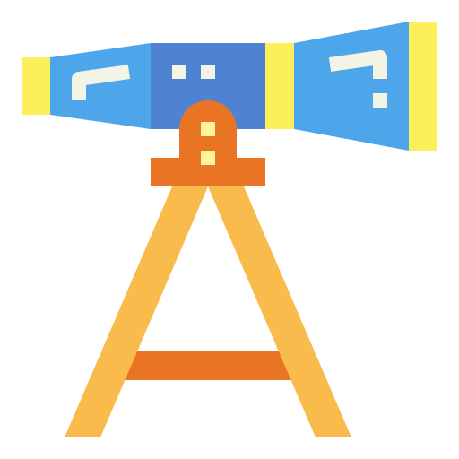 Telescope astronomy stars science icon