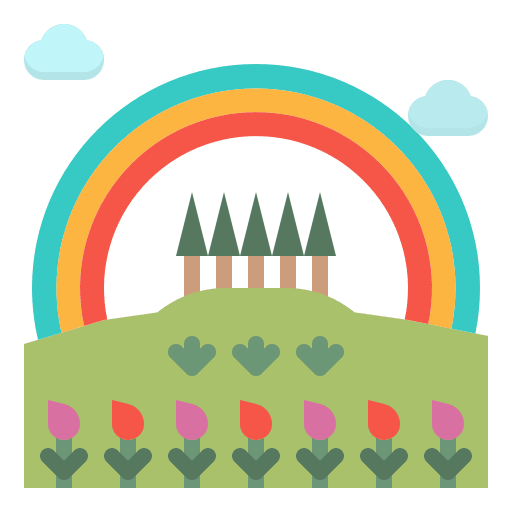 Rainbow rainbow nature field icon