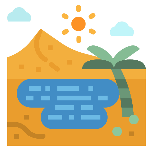 Oasis nature palm tree icon