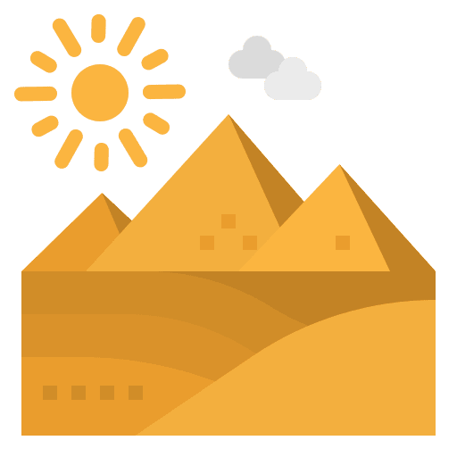 Pyramid monuments nature desert icon