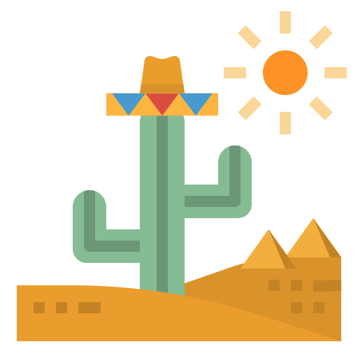 Desert nature landscape cactus icon