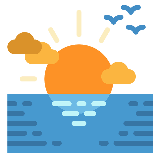 Sunset sea sunlight nature icon
