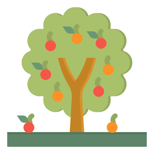 Tree farming growing fruit icon