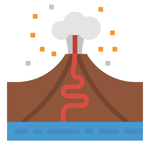 Volcano dangerous nature eruption icon