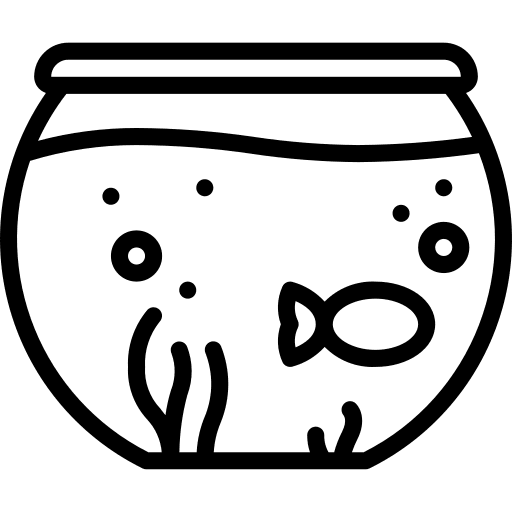 Fish tank animals bowl fishing icon