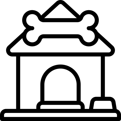 Home cat architecture and city pet house icon