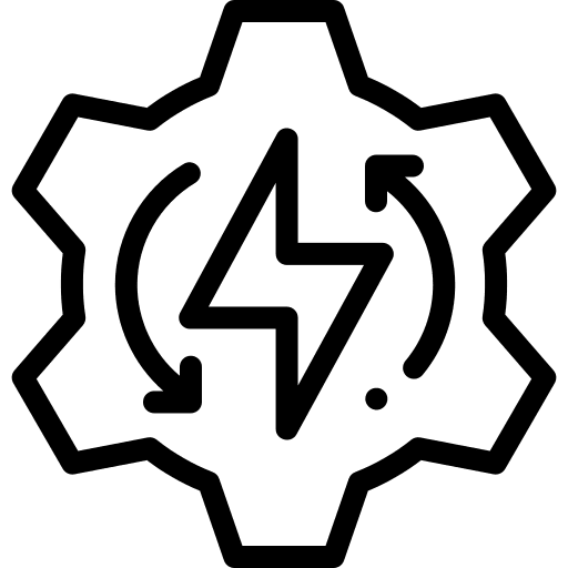 Energy management innovate renewable energy gear icon