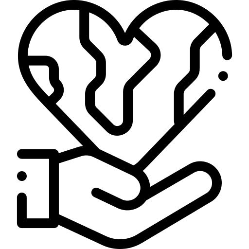 Love love heart earth icon