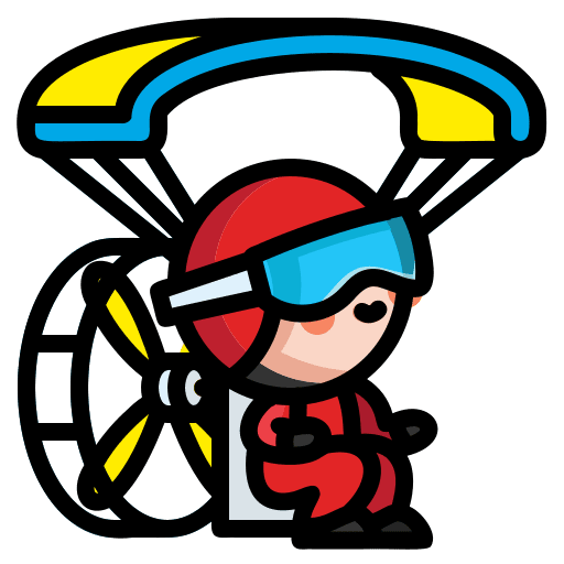 Paragliding extreme sports action parachute icon