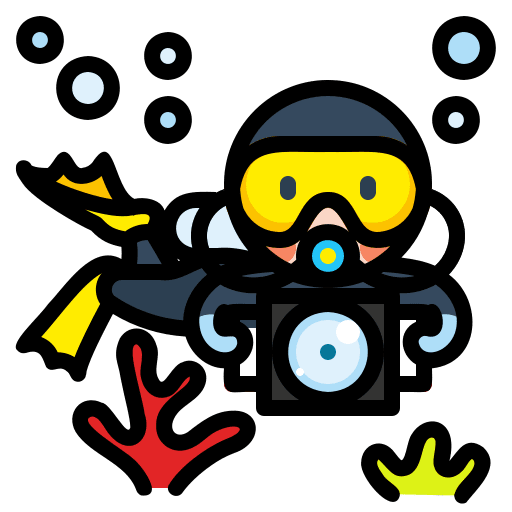 Scuba diving action scuba adventure icon