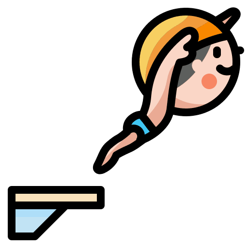 Diving water diving sports and competition icon
