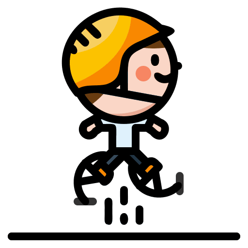 Jumping stilts sports and competition adventure icon