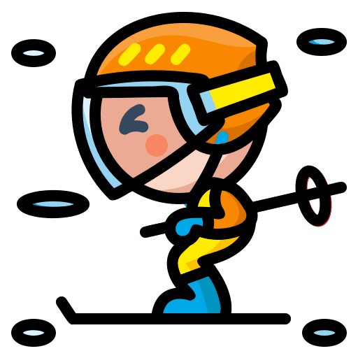 Ski adventure sports action icon