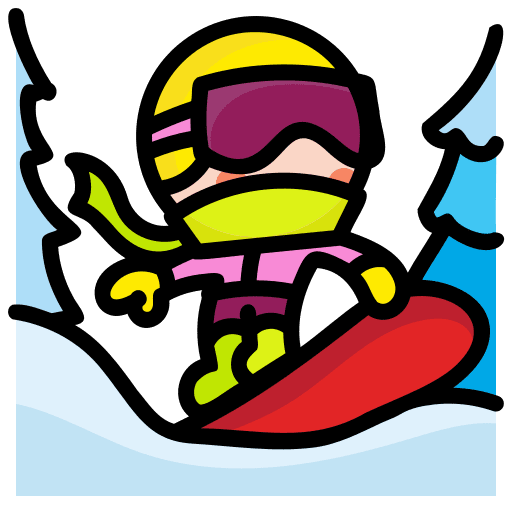 Snowboarding sports and competition sports action icon